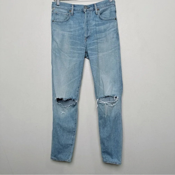 Citizens Of Humanity Womens 26 Distressed Knee Liya High Rise Crop Classic Jeans - Picture 2 of 15